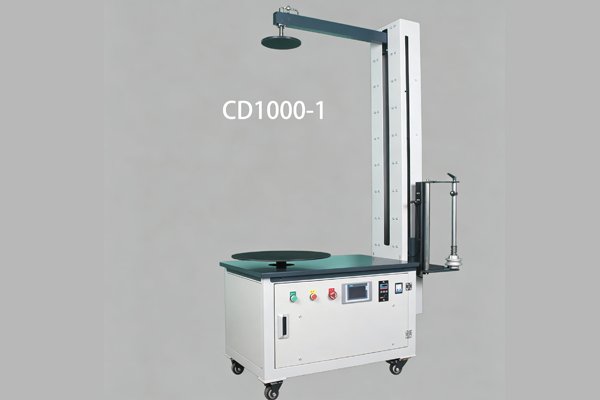 CD1000-1 all-electric stretch wrapping machine for large parcels up to 100x85x85cm with 35cm film carriage.
