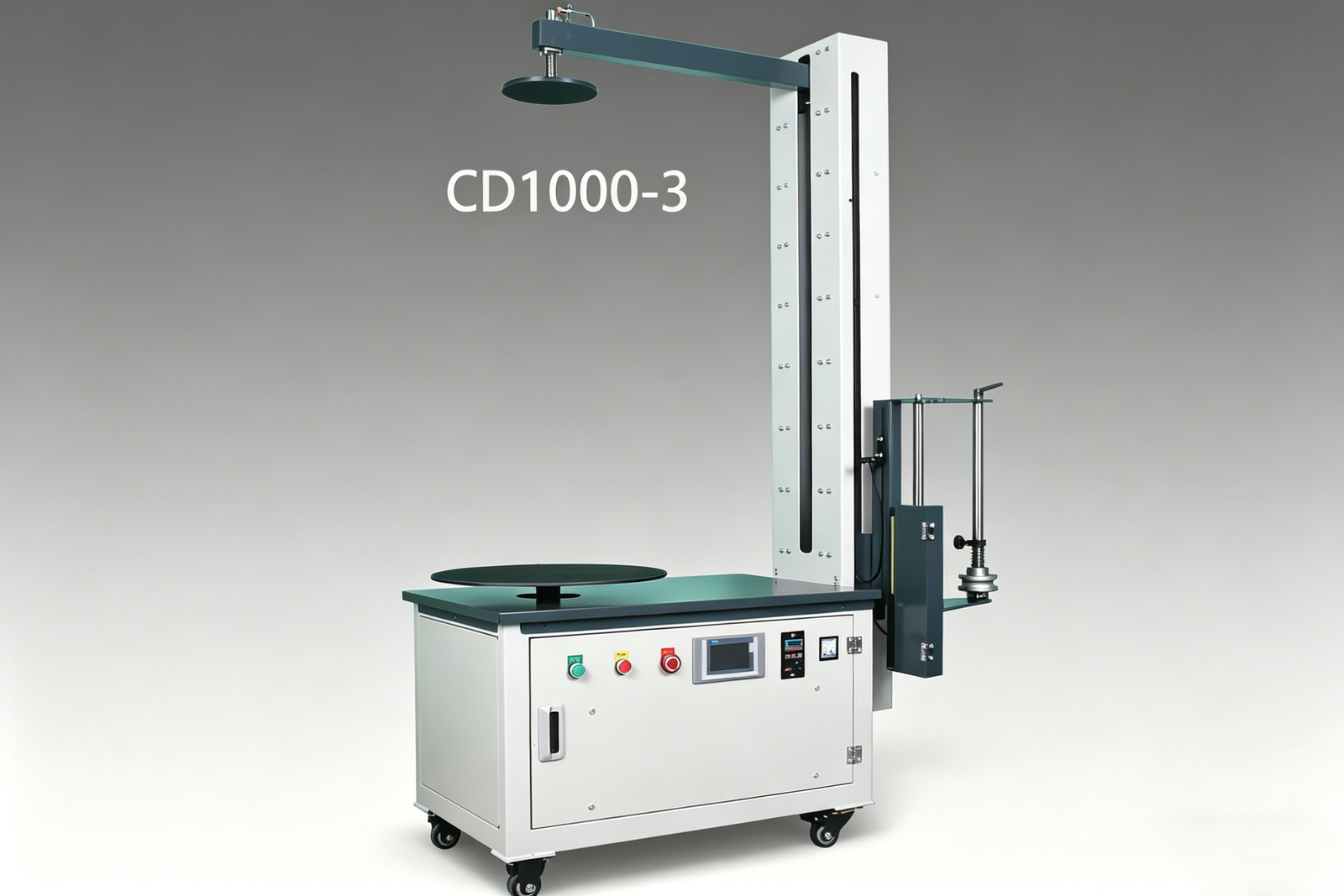 CD1000-3 automatic all-electric stretch wrapping machine with auto-film cutting for large parcels up to 100x85x85cm.